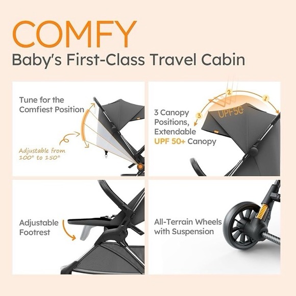 Mamazing 11.6 lb Ultra Air Lightweight Foldable Carbon Fiber Travel Stroller - Picture 11 of 16